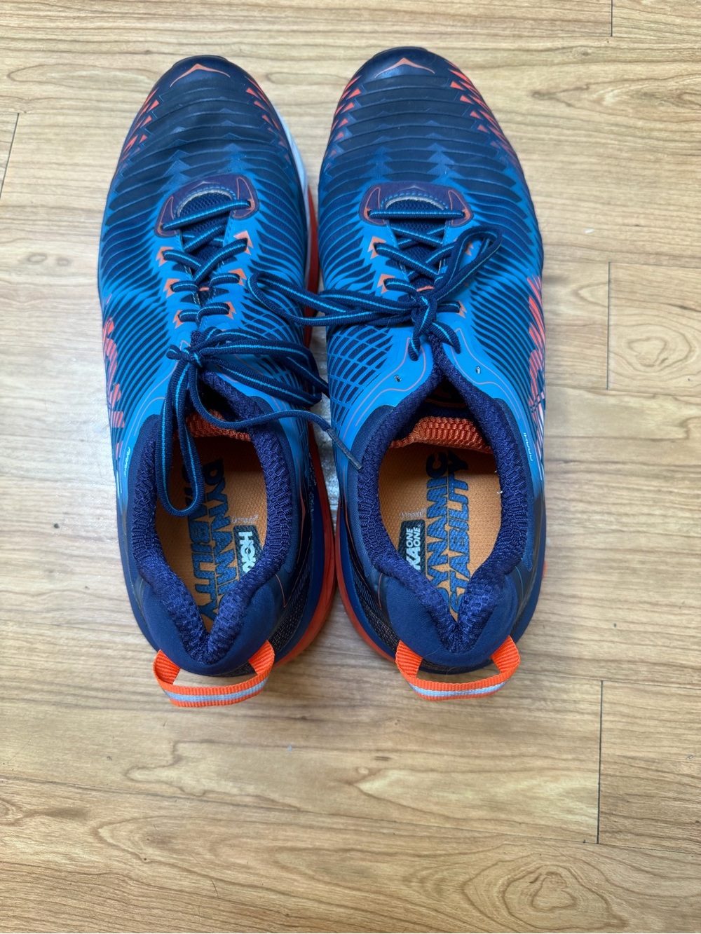 Hoka Men's Navy Teal Orange Road-Running Trainers - Picture 5 of 7